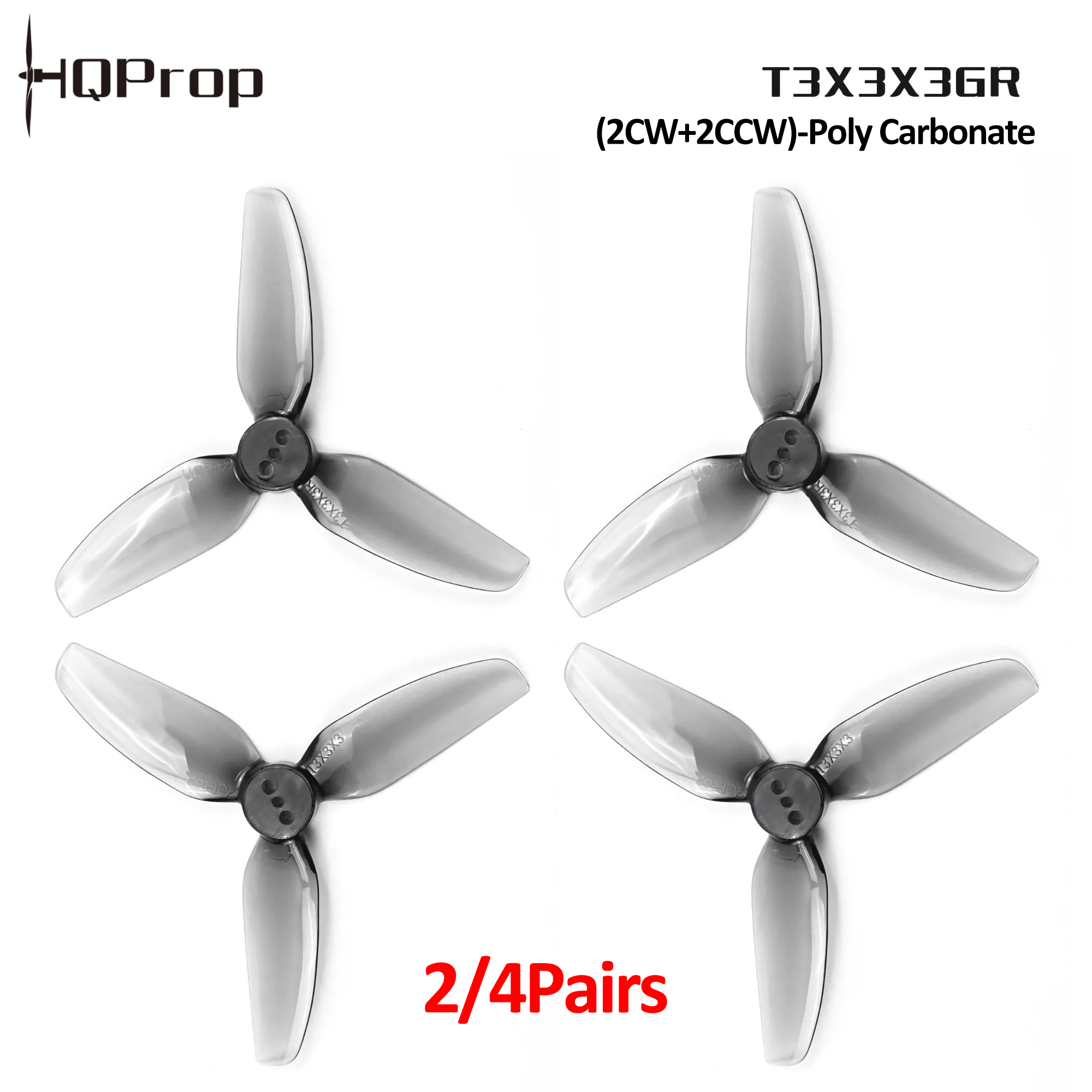 Drone Gimbal Controller - 2/4 Pairs HQProp T3X3X3GR Propeller 3Inch